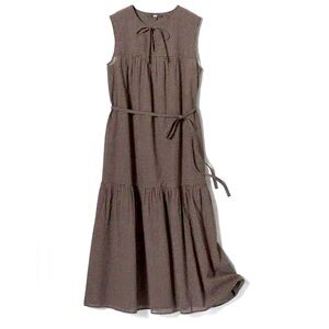 Uniqlo Light Cotton Checked Sleeveless Dress